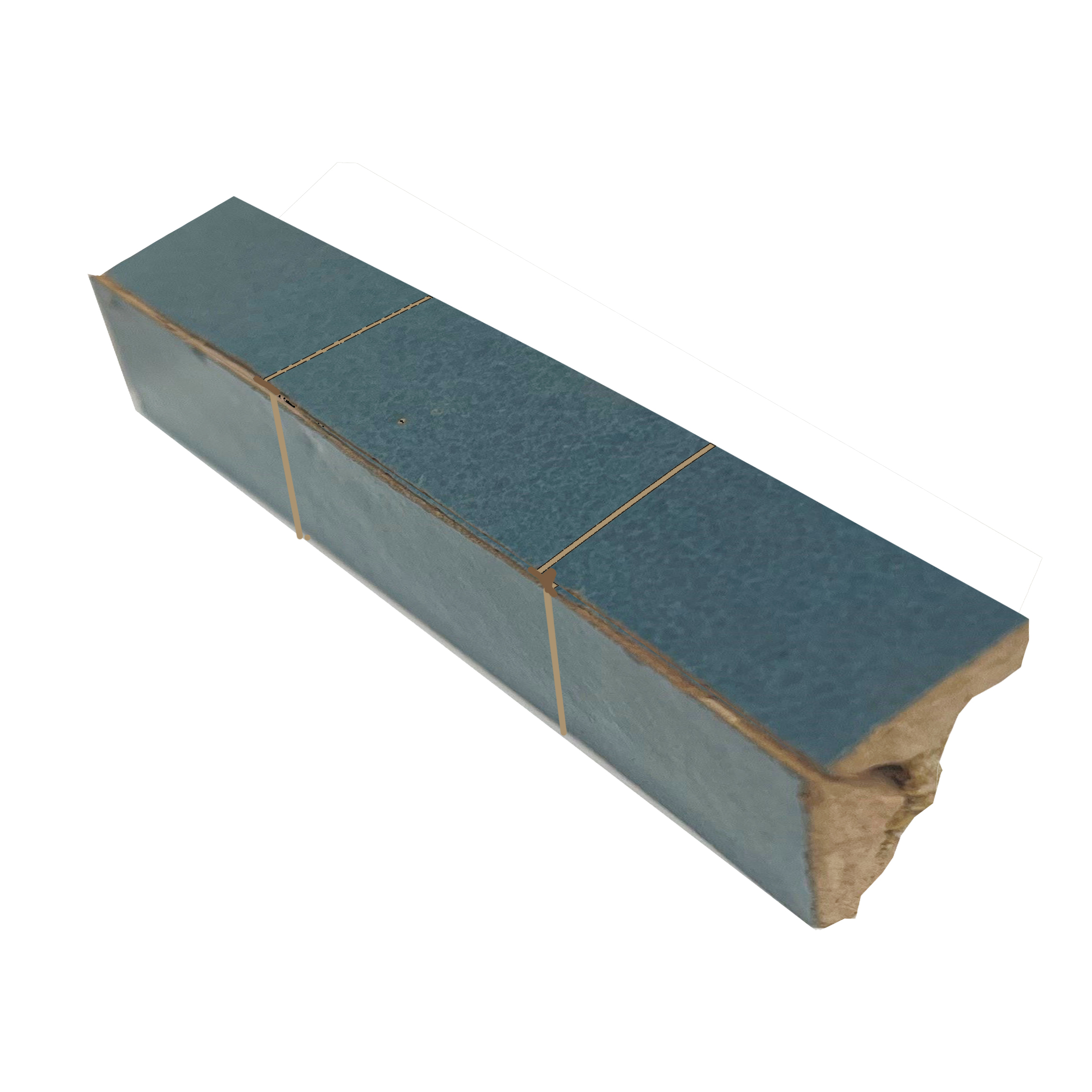 Mosaic House Moroccan tile Mosaic Bevel MDV 28 Teal, blue, green   solid zellige, mosaic, zellij, bullnose, trim, glaze 